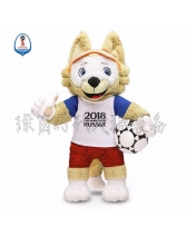 绿茵时代 2018年俄罗斯世界杯正版45CM 礼盒装毛绒吉祥物扎比瓦卡